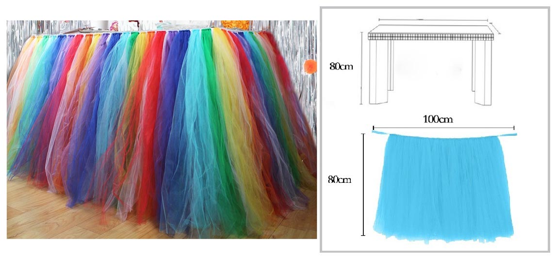 RAINBOW TUTU TABLE SKIRT TUTU CM RAINBOW 25.00 Helium Balloons in Singapore Birthday Decorations Party Shop in Singapore